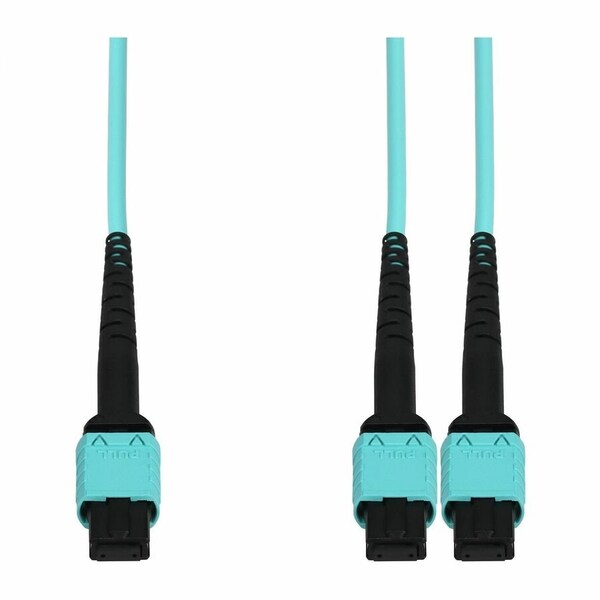 Add-On 7M MPO/UPC TO 2XMPO/UPC AQUA OM4 OFNR RISER-RATED 12-STRAND FIBER FANOUT CABLE ADD-MPO-2MPO7MOM4 - main
