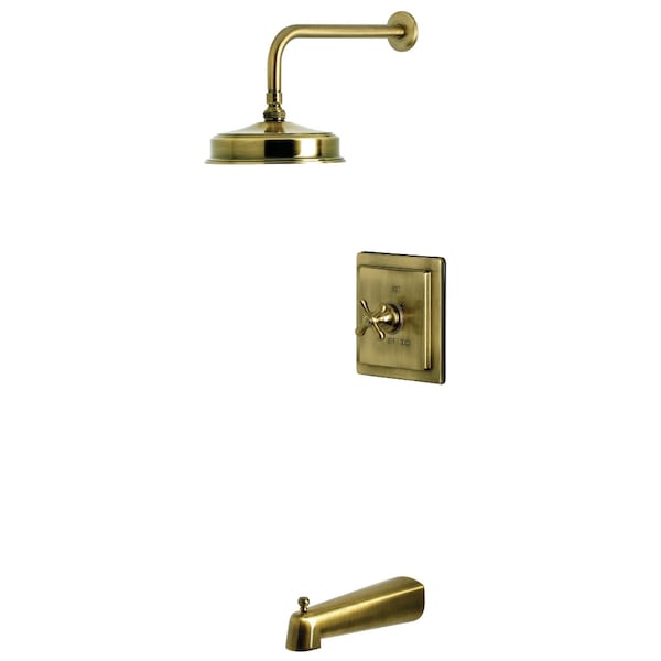 Kingston Brass Single-Handle Pressure Balanced Tub and Shower Faucet, Antique Brass KB5893AX - main