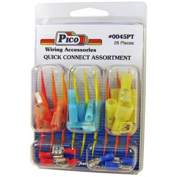 Pico Wiring Accessories Pico Quick Connect Clam Pack Kit, 22-16, 16-14, & 12-10 AWG Male & Female, 28PK 0045PT - main