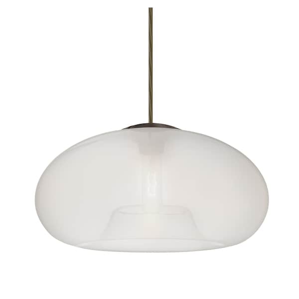 Besa Lighting Besa Bana 15 Pendant, Frost, Bronze Finish, 1x 60W MAX E26 Base 1JT-BANA15FR-BR - main