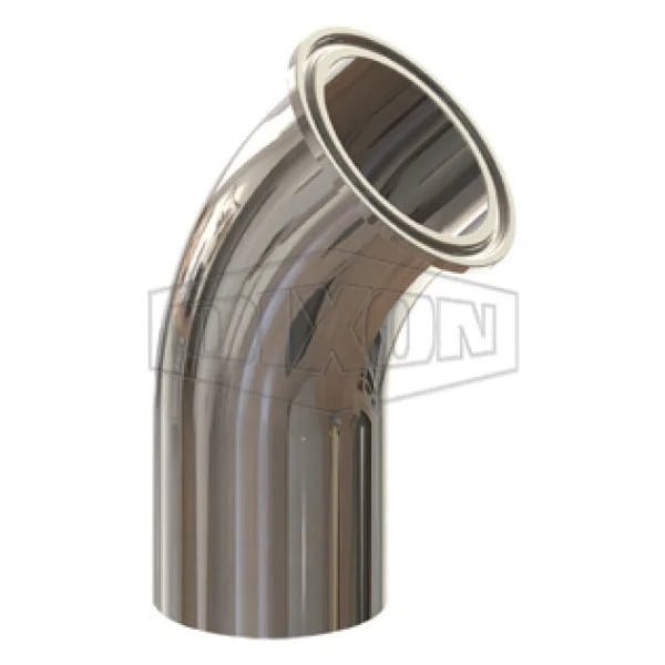 Dixon T2KM BioPharm Line High Purity Bradford Pipe Elbow, 1/2 in Nominal, Clamp x Weld End Style, 316L Sta T2KM-050PL - main