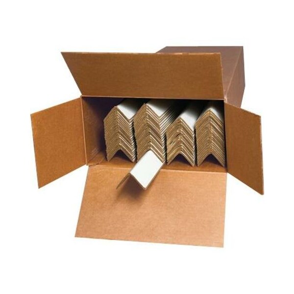 Box Packaging Global Industrial Medium Duty Edge Protectors 2inW x 2inD x 30inL .16in Thick White 100/Pack EP2230160BX - main
