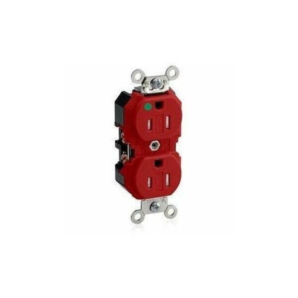 Leviton Extra Heavy Duty Hospital Grade Tamper Resistant Duplex Receptacle, 15 Amp, 125 Volt 8200-SGR - main