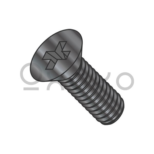 Oxoxo M2-0.4X4 Din 965 & ISO 7046 Metric Phillips Flat Machine Screw Full Thread Black Ox & Oil, 4000PK 531890 - main