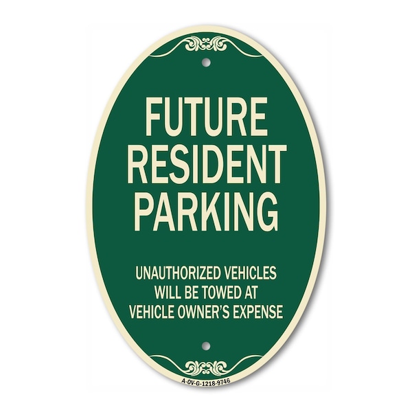 Signmission Unauthorized Vehicles Will Be Towed Green & Tan, 12 Inch X 18 Inch Designer, Heavy Gauge Aluminum A-OV-G-1218-9746 - main