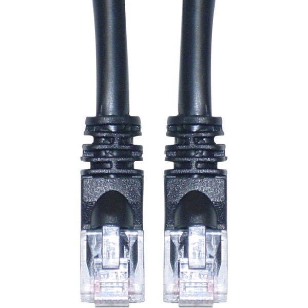 Cable Wholesale Cat6 Black Copper Ethernet Patch Cable, Snagless/Molded Boot, POE Compliant, 1 foot 10X8-02201 - main