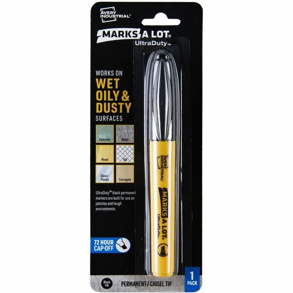 Avery UltraDuty Permanent Marker, Chisel Tip, Black 29845 - main