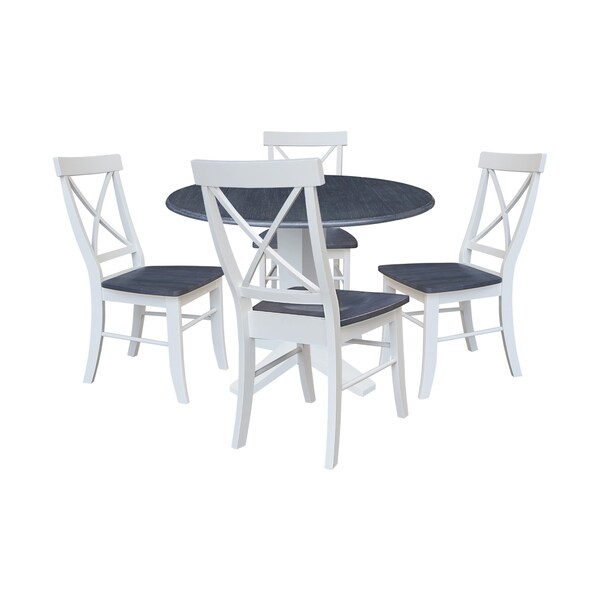 Whitewood Industries Extension Dining Tables, 45 in L, 38 in H, Parawood, 5 Piece K05-42DPT-23-C613-4 - main