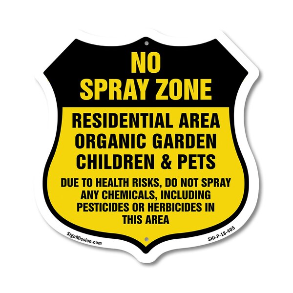 Signmission No Spray Shield Sign No Spray Zone Resid, 18 Inch X 18 Inch, Plastic Sign SHI-P-18-405 - main