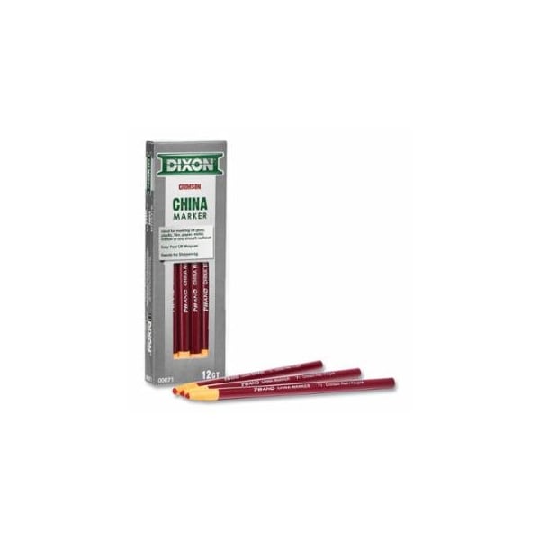 Dixon Ticonderoga 79 RED PHANO CHINA MARKER 002 CTN432, 12PK 464-00079-002 - main