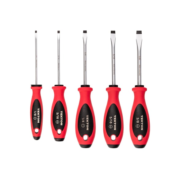 Tekton Slotted Screwdriver Set - 4 Inch Shanks, 5-Piece (1/8 - 3/8 in.) DWA90000 - main