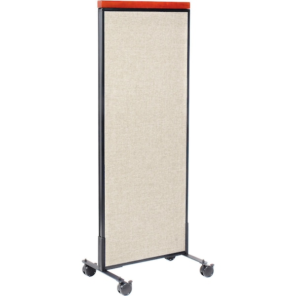 Global Industrial Interion Mobile Deluxe Office Partition Panel, 24-1/4"W x 64-1/2"H, Tan 694965MTN - main