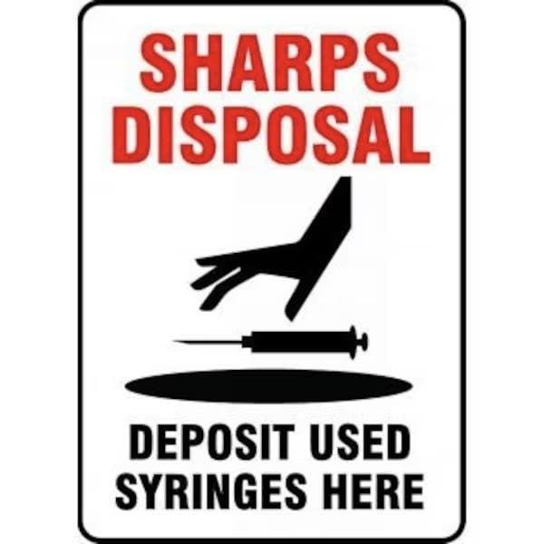 Sharp Disposable Sign Accuform SAFETY SIGN SHARPS DISPOSAL MBHZ517XT MBHZ517XT | Zoro