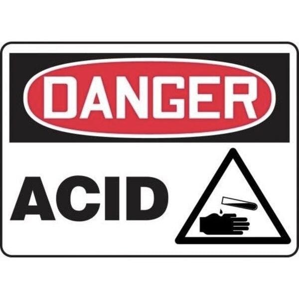 Accuform OSHA DANGER SAFETY SIGN ACID 10 in X MCHL180XL | Zoro