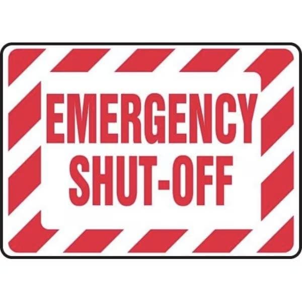 Accuform SAFETY SIGN EMERGENCY SHUT OFF 7 in X MELC522VP | Zoro