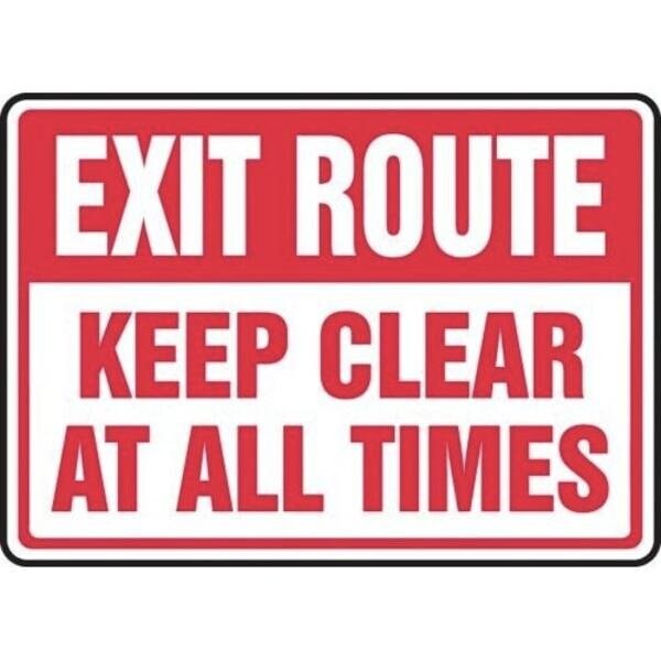 Accuform EXIT ROUTE SAFETY SIGN KEEP CLEAR MEXT561VA MEXT561VA | Zoro