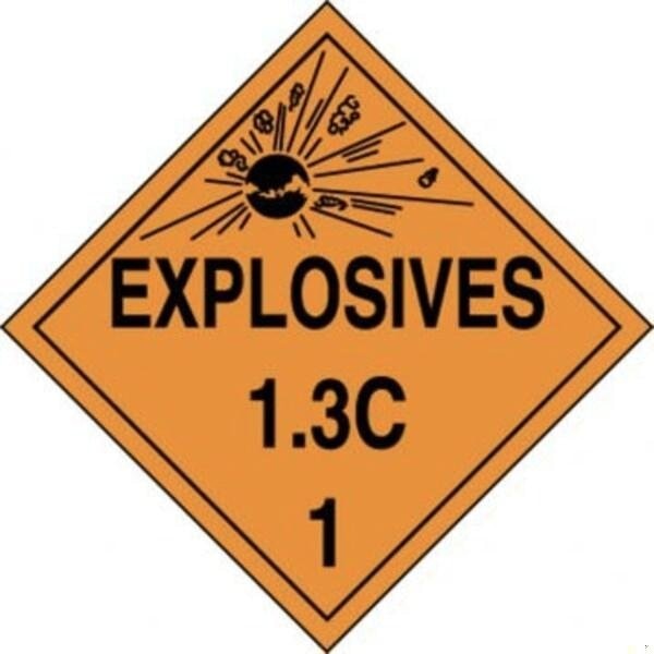 Accuform DOT PLACARD HAZARD CLASS 1 MPL11FV100 MPL11FV100 | Zoro