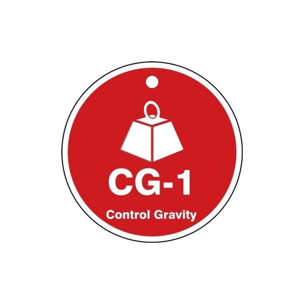 Accuform Energy Source ID Tag, CG-1 CONTROL GRAVITY, 2.5in x 2.5in ...