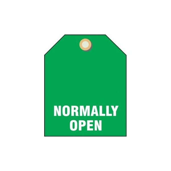 Accuform Valve ID Tag, NORMALLY OPEN, 2.5in x 2in, RP-Plastic, 5PK ...