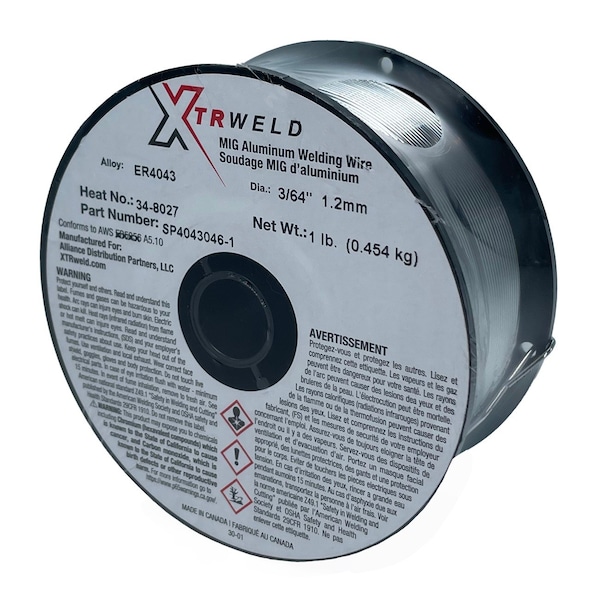 Xtrweld ER4043 .035 x 1Lb. Spool AWS A5.10, MIG GMAW SP4043035-1 | Zoro