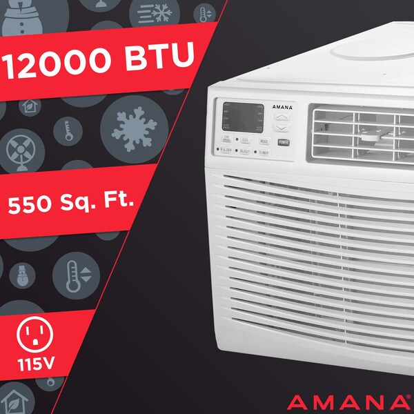 Amana 12,000 BTU 115V WindowMounted Air Conditioner with Remote