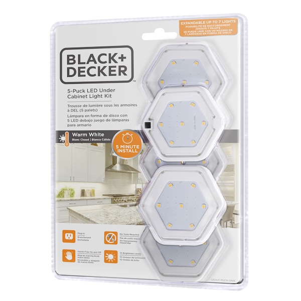 Black & Decker PureOptics™ LED Under Cabinet Puck Light Kit Warm