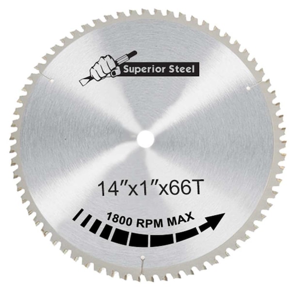 Superior Steel 14 Inch x 66 Teeth x 1 Inch Arbor Metal Cutting Carbide ...