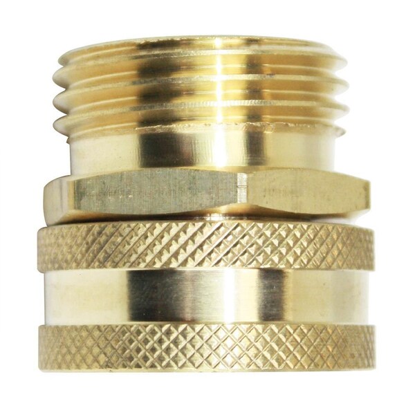 Interstate Pneumatics 1 Inch GHT Female To 1/2 Inch Male NPT Swivel Hose Fitting - Brass Connector