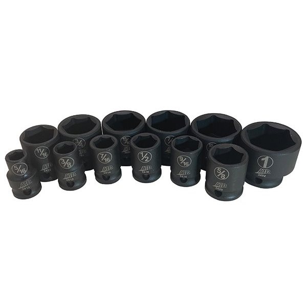 Atd Tools ATD 12-Piece 3/8-Inch Drive 6 Point SAE Standard Impact ...