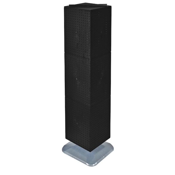 Black Pegboard Floor Display Stand Revolving Base 13.5 W X 60 H Black Pegboard Floor Display Stand Revolving Base 13.5 W X 60 H
