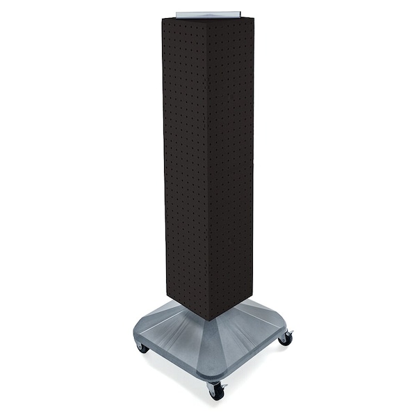 Azar Displays 4-Sided Pegboard Floor Spinner Rack w/ Wheels. Black 8