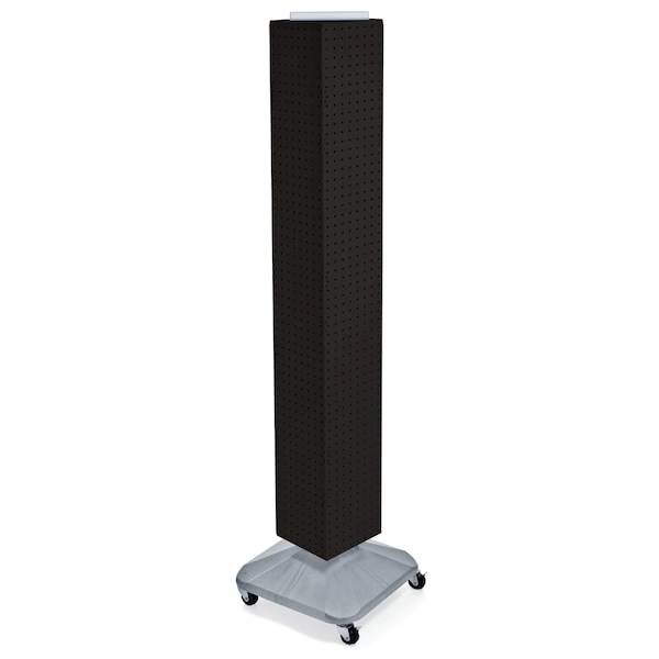 Azar Displays 4-Sided Pegboard Floor Spinner Rack w/ Wheels. Black 8