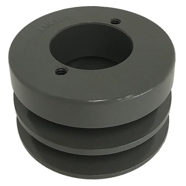 B&B Manufacturing Bushing 2 Groove V-Belt Pulley 3.25 inch OD 2AK32H | Zoro