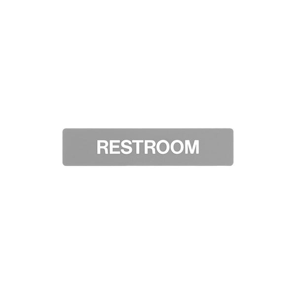 Bcf 1-3/4 x 8 Restroom Sign, Rectangular Print, Text With Braille, Gray ...