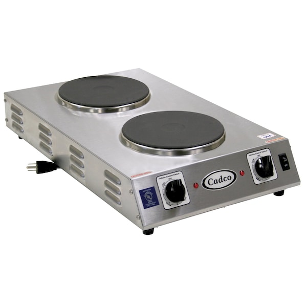 Cadco Double Cast Iron Hot Plate, (2) 7-1/2 cast iron burners CDR-2C | Zoro