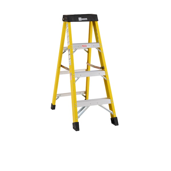 Bauer Ladder Bauer Ladder 4' Fiberglass Single Step Ladder, 375lb Capacity 30804 | Zoro