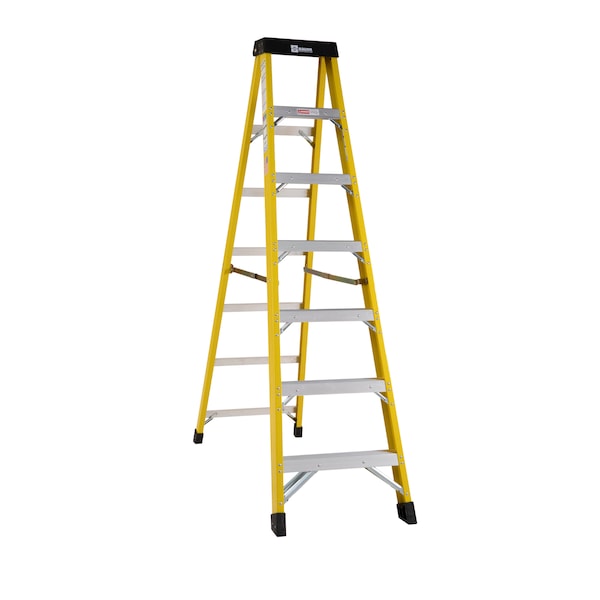 Bauer Ladder Bauer Ladder 7' Fiberglass Single Step Ladder, 375lb Capacity 30807 | Zoro