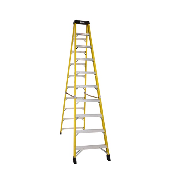 Bauer Ladder Bauer Ladder 10' Fiberglass Single Stepladder, 375lb Capacity 35010 | Zoro