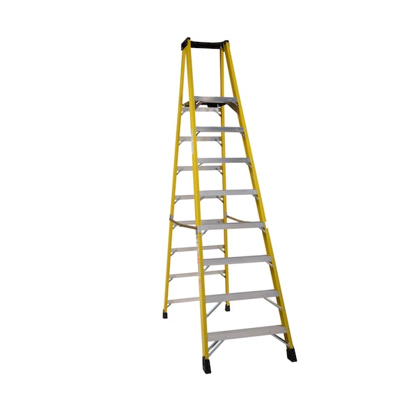 Bauer Ladder Bauer Ladder 10' Fiberglass Platform Stepladder, 375lb Capacity 35110 ...