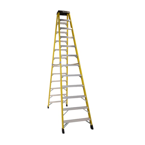 Bauer Ladder Bauer Ladder 12' Fiberglass Twin Stepladder, 375lb Capacity 35212 | Zoro