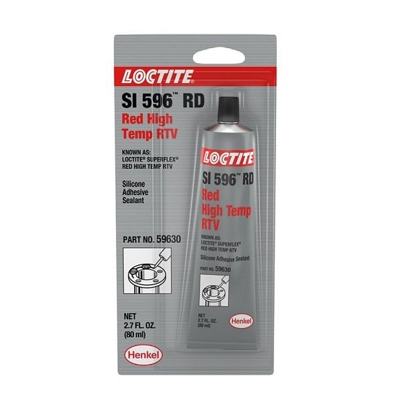 Henkel Gasketing, RTV Silicone, High Temperature, Red, 80 Ml SI 596 RD ...