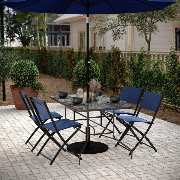 bronze rectangular patio table with umbrella hole Flash Furniture Tory 31.5in. x 55in. Bronze Rectangular Tempered Glass  Metal Table w/Umbrella Hole TLH-089-BZ-GG