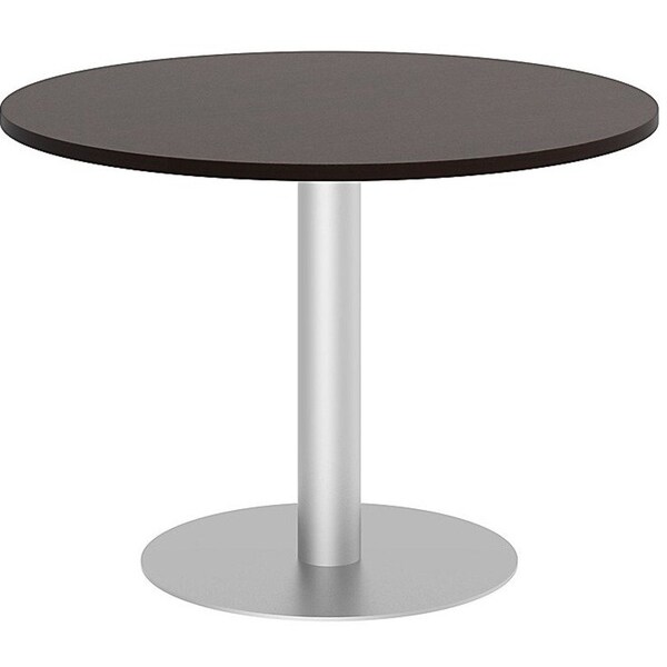 Table Bush Round Table Bush Business Furniture 42W Round Conference Table W/ Metal Disc Base ...