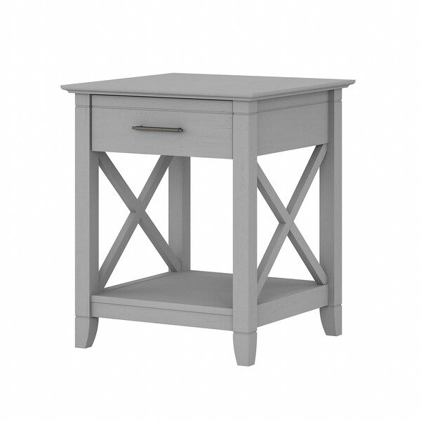 Bush Business Furniture Key West End Table W/ Storage in Cape Cod Gray ...