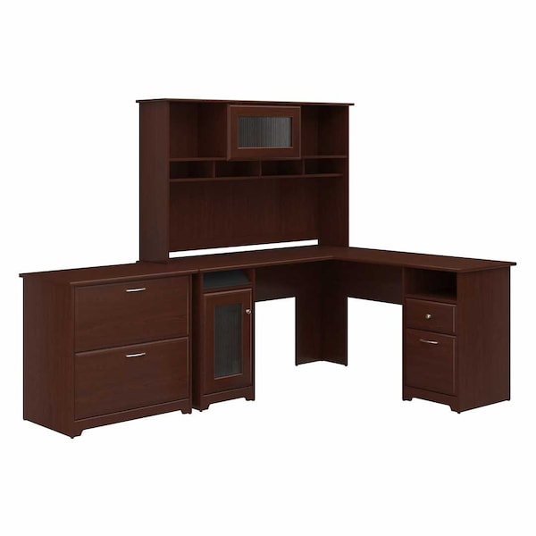 Bush Business Furniture Cabot 60W L Shaped Computer Desk W/ Hutch and ...