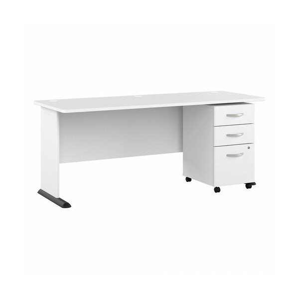 Bush Business Furniture Computer Desk, w/BBF Ped, 71.54inx26.8inx29 ...