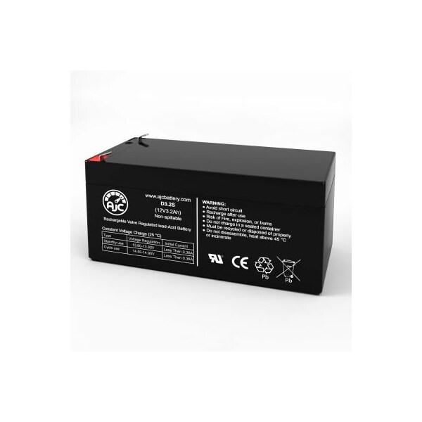 Battery Clerk AJC Sealed Lead Acid - AGM - VRLA Battery 3.2Ah, 12V, F1 ...