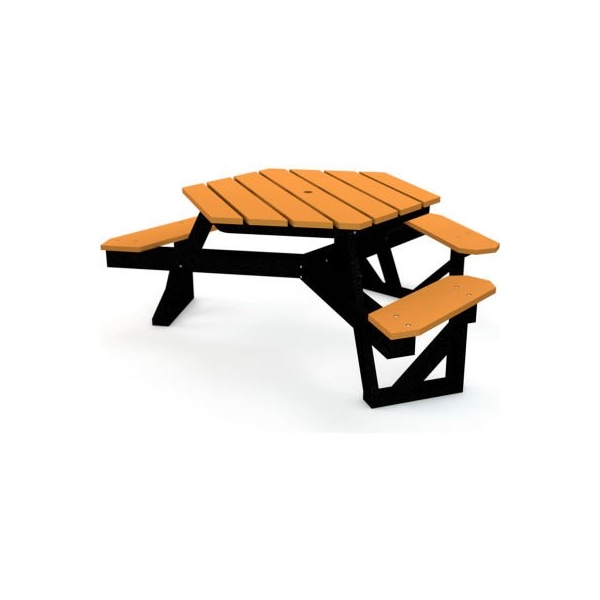 Jayhawk Plastics Frog Furnishings 6' Hexagon Picnic Table, Recycled ...