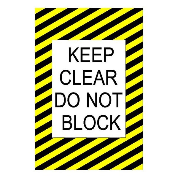 Pristine Products Keep Clear Do Not Block Floor Sign. x 3. STKCDNB2436 ...