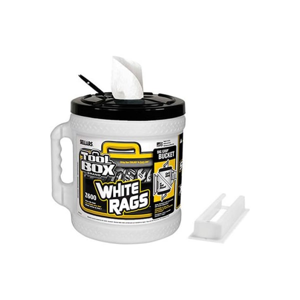 Shop Rag Bucket Sellars Toolbox Z600 Big Grip Bucket White Rags, 300 Sheets/Bucket, 2 ...